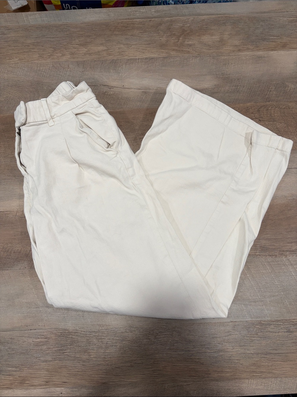 American Eagle Outfitters Women's Cream Dreamy Drape Trousers